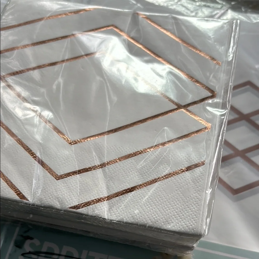 Spritz Rose Gold Party Hats, Table Covers & Napkins Set